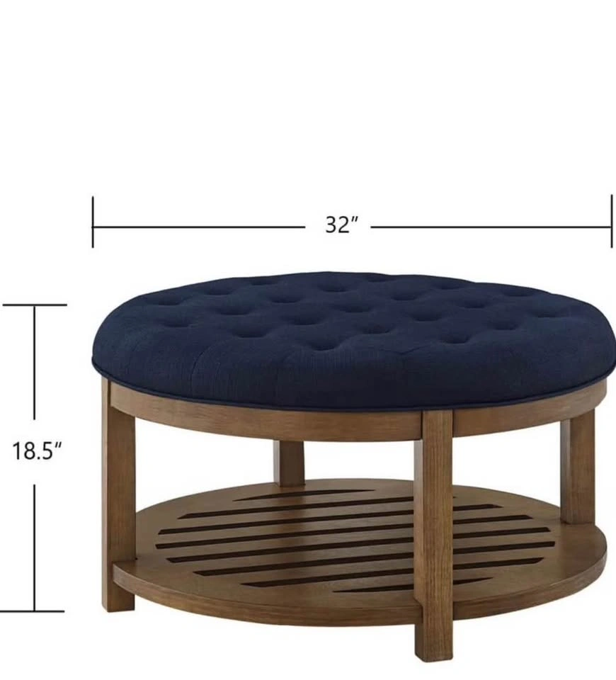 Brand new- Large Footrest Ottoman with Wood Shelf Storage - photo 5