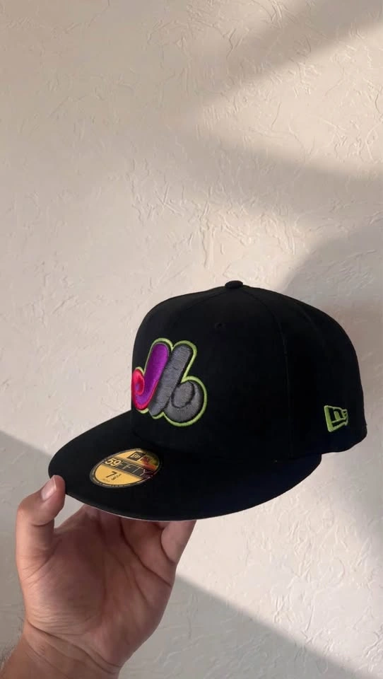 New Era 59FIFTY Montreal Expos Black - 7 3/8, 7 1/2 - Rare - photo 2