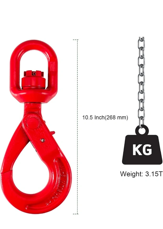 3/8" Grade 80 Forged Steel Self-Locking Swivel Crane Hook - photo 3