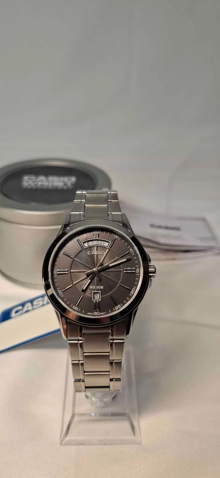 Casio Men’s Charcoal Grey Stainless Steel Watch (MTP-1381D) - photo 2