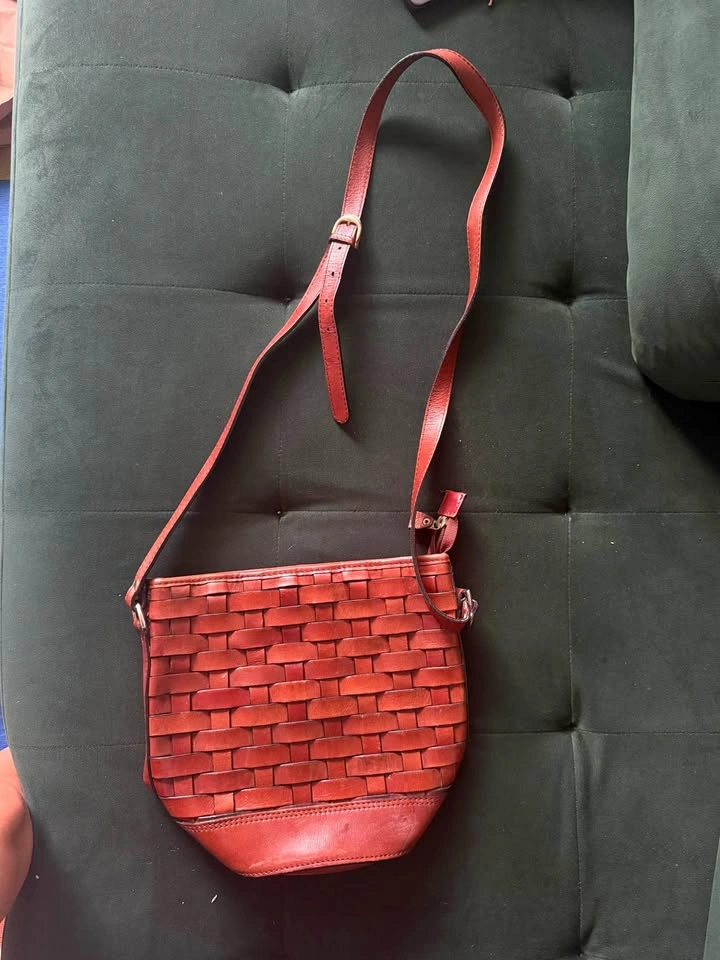 Woven Leather Crossbody Bag