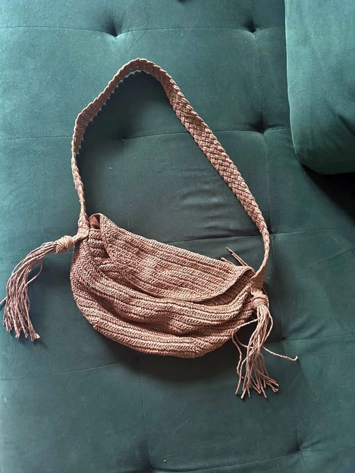 ARKET Woven Straw Crossbody Bag