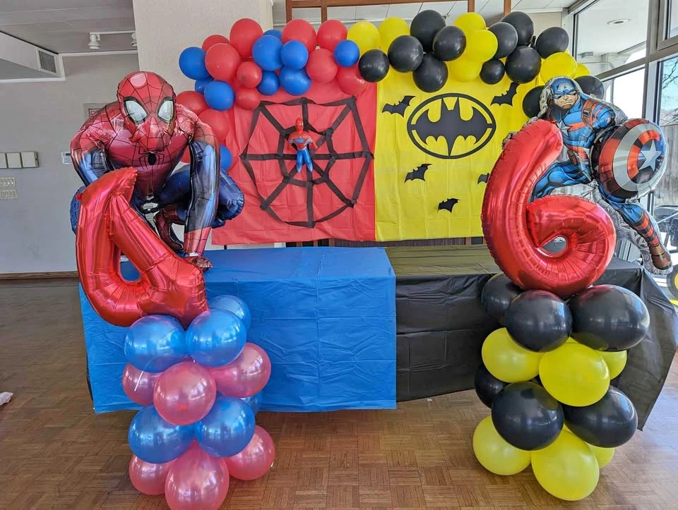 Superhero birthday party decor and favors
