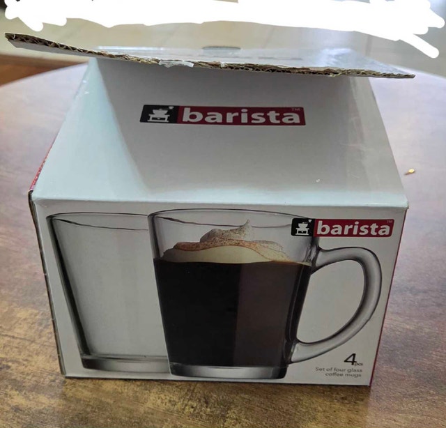 Barista glass coffee mugs