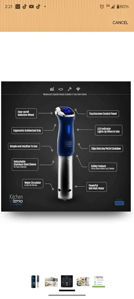 NEW UNUSED SOUS VIDE IMMERSION CIRCULATOR