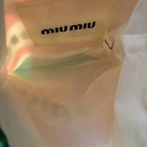 Miu Miu Parfums Striped Cosmetic Canvas Tote Bag Red Green - photo 4