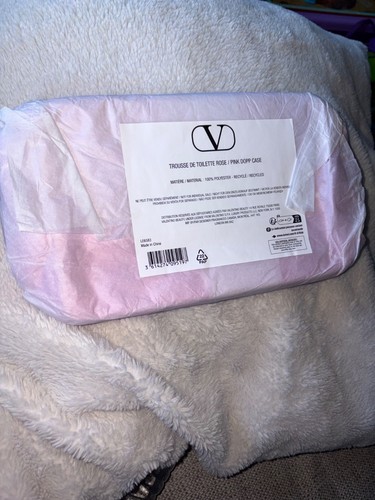 Valentino Pink Beauty Pouch Cosmetic Makeup Bag Zipper Toiletry - photo 5