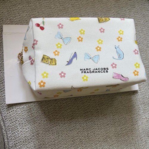 Marc Jacobs Fragrances White Graphic Charm Makeup Bag Pouch