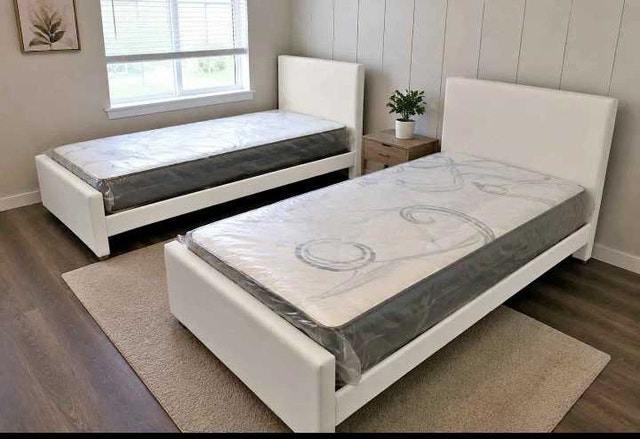 Twin Upholstered Platform Bed Frames With Mattress