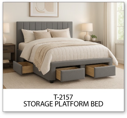 Queen size bed frame with storage