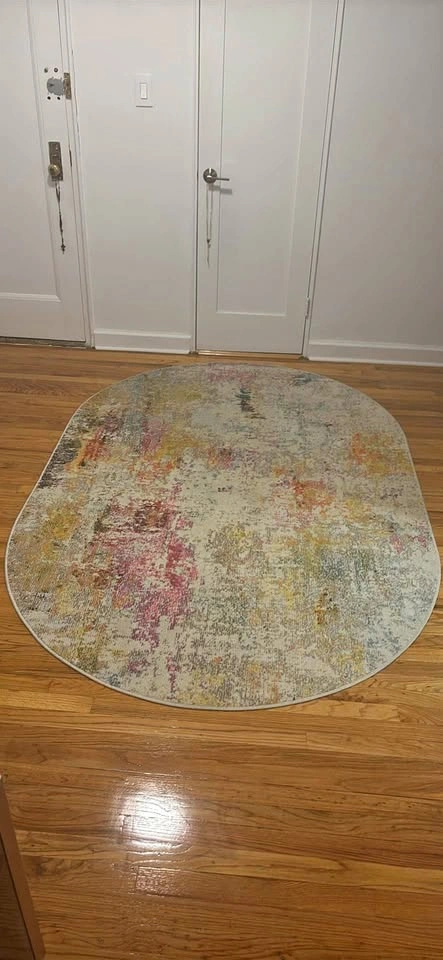 Multicolor Oval Area Rug