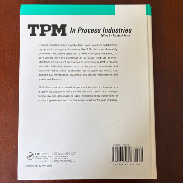 TPM in Process Industries • Tokutaro Suzuki • Hardcover Book - photo 2