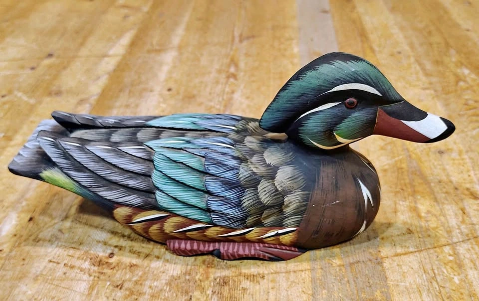 2 Wood Vintage Mallard Duck Decoys (Drake and Hen)
