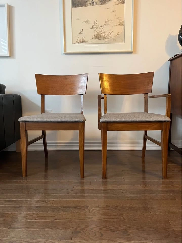 Mid-Century Modern Wood Dining Chairs - Set of 6 - photo 3