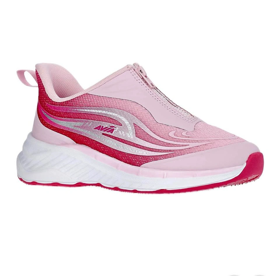 Avia Kids Zip Easy-On Athletic Running Sneakers - Pink - Size 4
