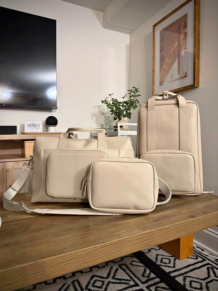 Monos Metro Duffel & Metro Backpack Set – Ivory Vegan Leather