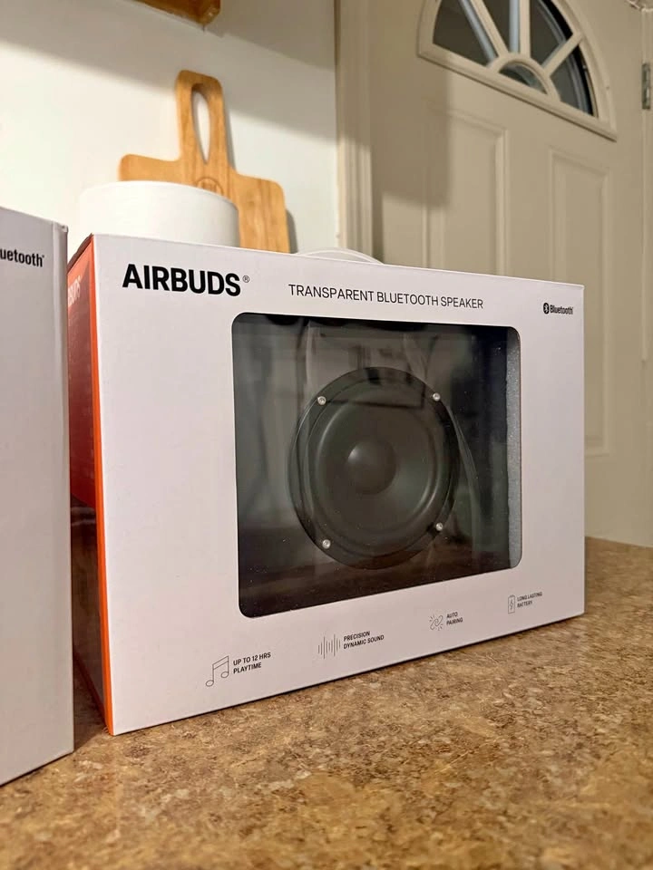 Brand New AIRBUDS Transparent Bluetooth Speaker – Sealed In Box