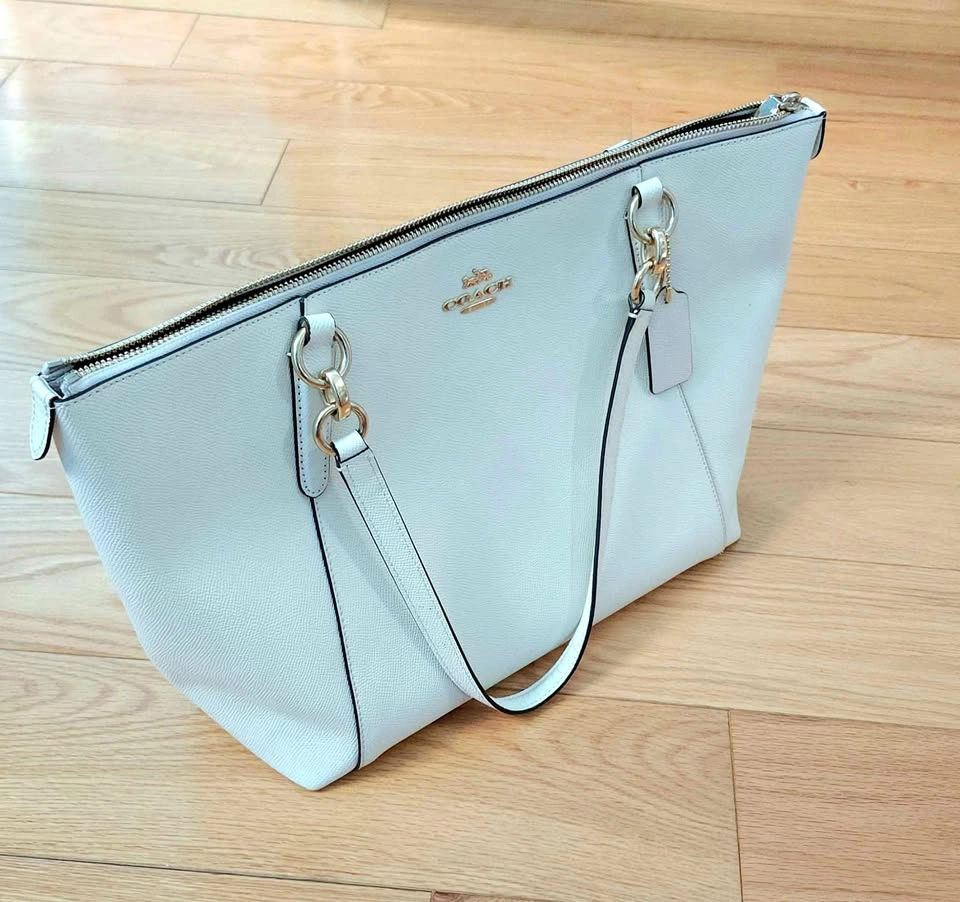 [GOOD CONDITION] COACH Ava Tote Crossgrain Leather White
