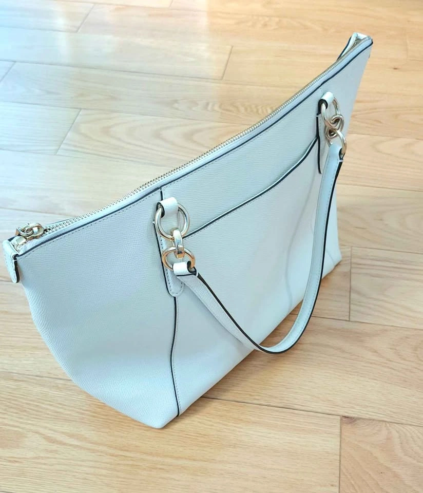 [GOOD CONDITION] COACH Ava Tote Crossgrain Leather White - photo 2