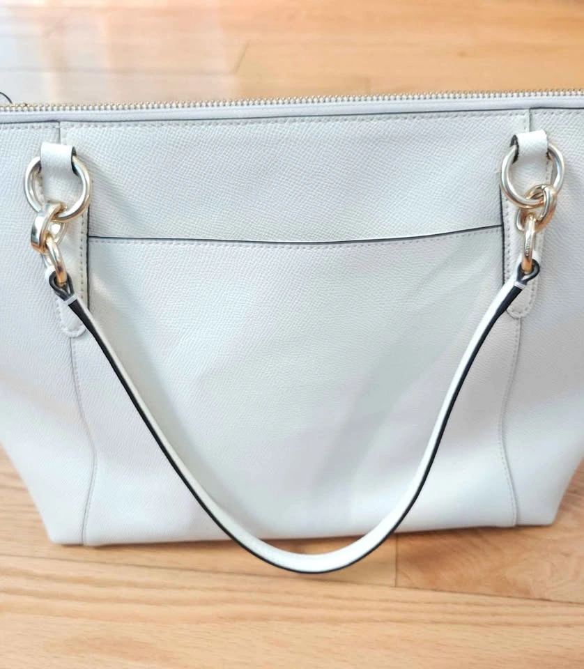 [GOOD CONDITION] COACH Ava Tote Crossgrain Leather White - photo 4
