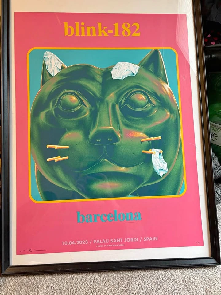 Blink-182 poster signed by poster artist Matt Ryan Tobin