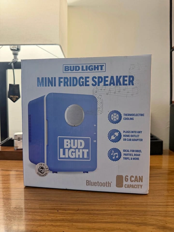 Bud Light 6-Can Mini Fridge with Built-In Bluetooth Speaker