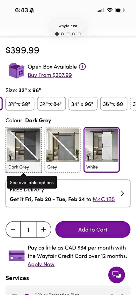 Wayfair barndoor with kit