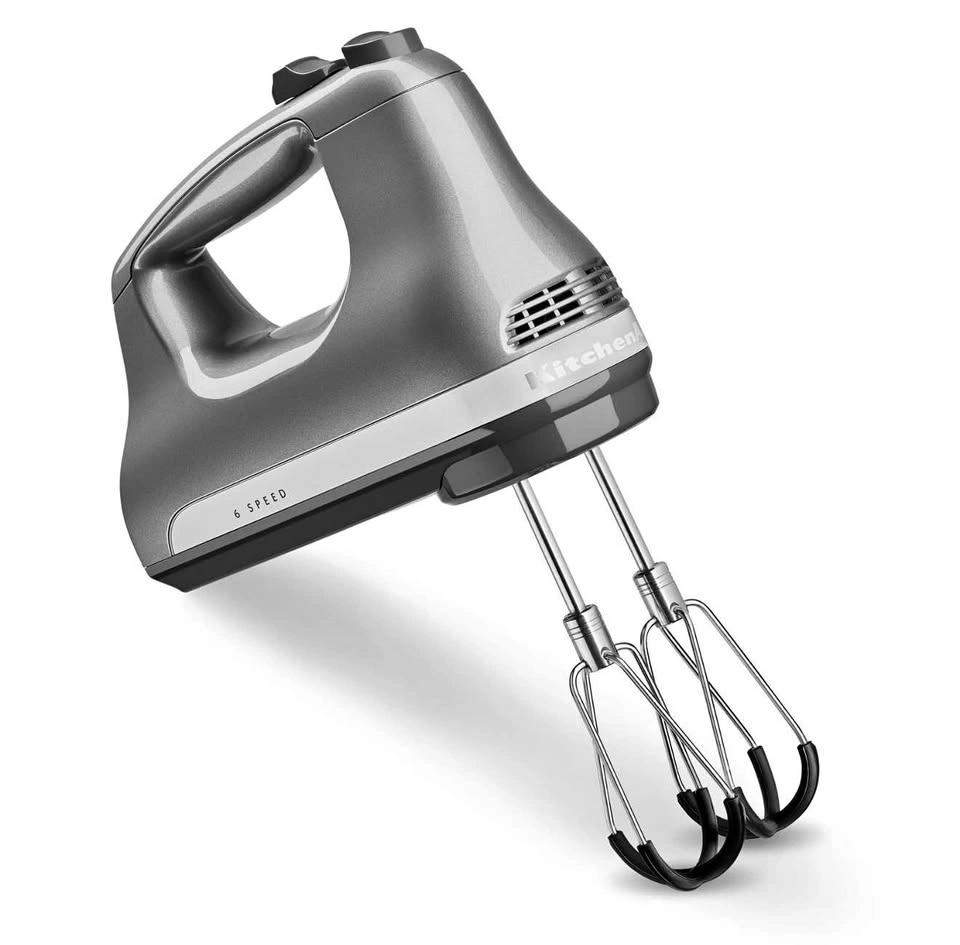 KitchenAid 6 Speed Hand Mixer with Flex Edge Beaters Silver