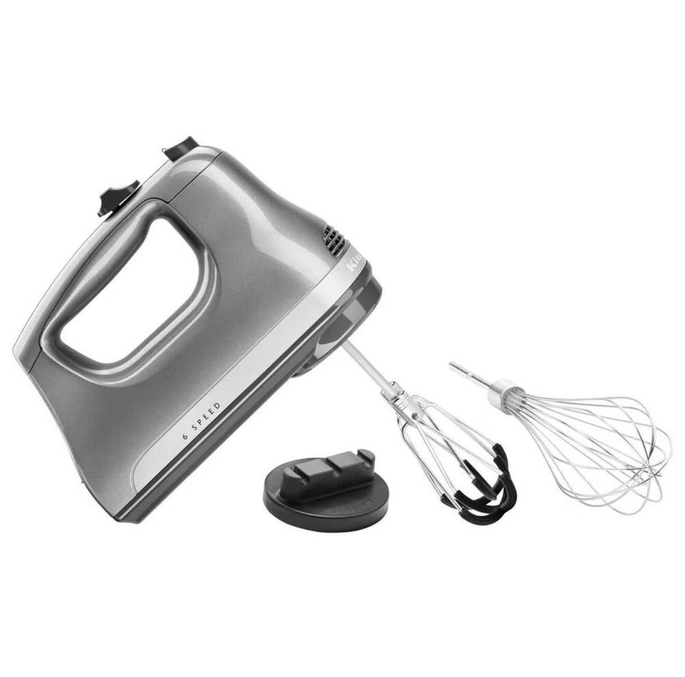 KitchenAid 6 Speed Hand Mixer with Flex Edge Beaters Silver - photo 2