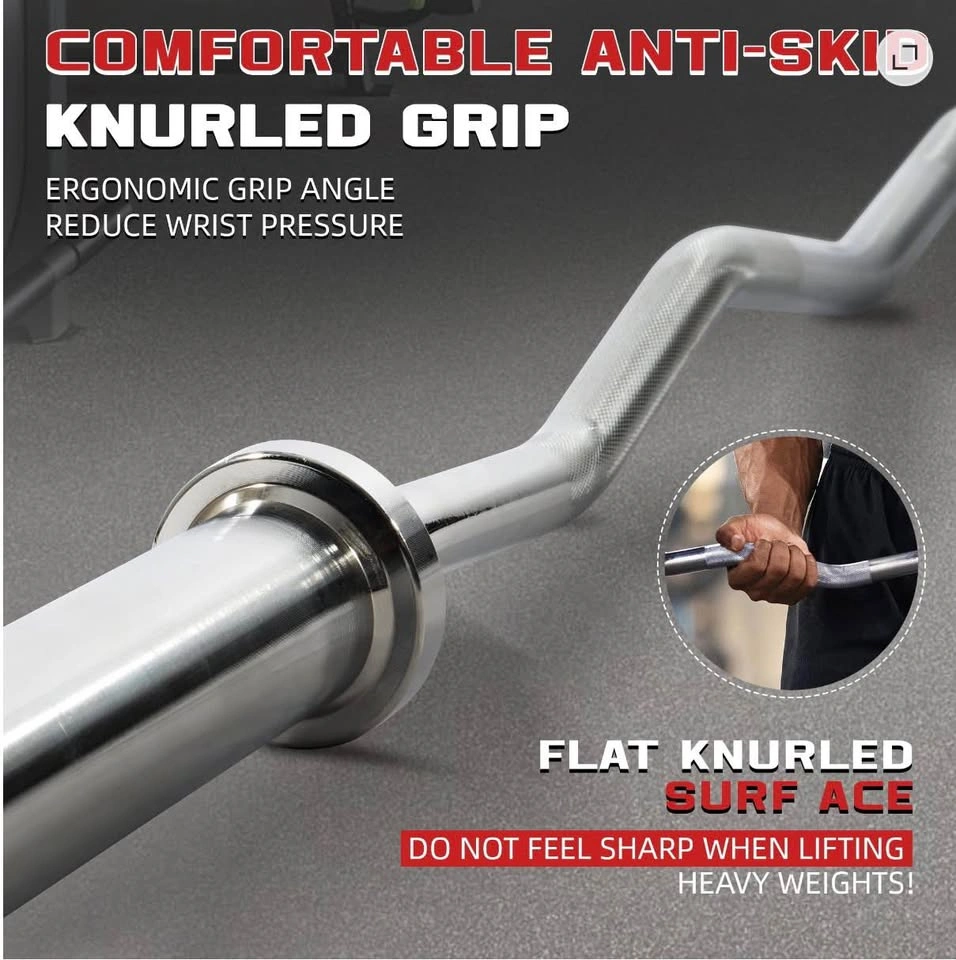 Brand New Signature Fitness 4FT Olympic EZ Curl Bar - photo 2