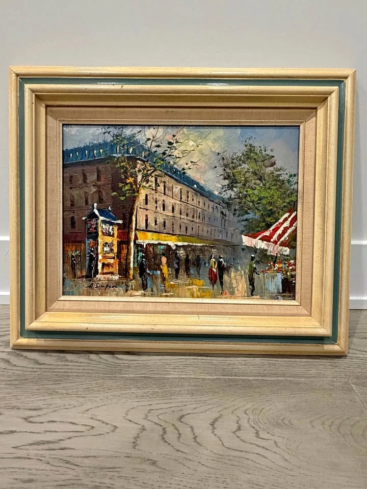 Vintage Original Oil Painting – Signed A. Simpson – European Str