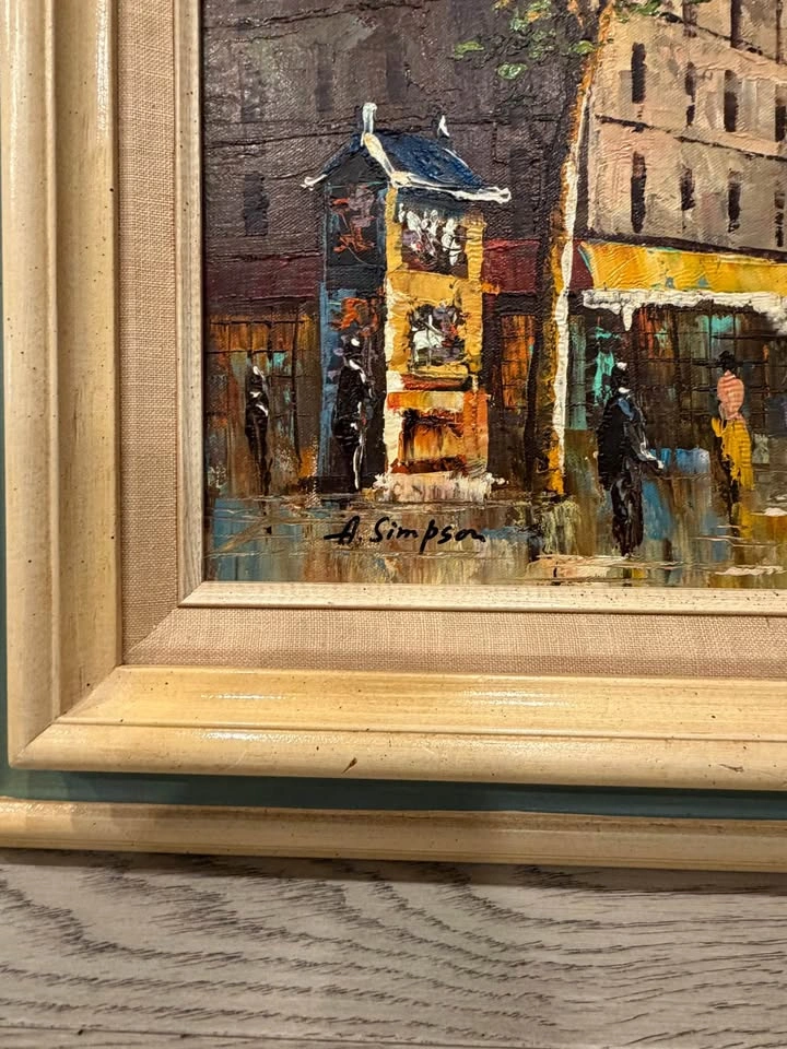 Vintage Original Oil Painting – Signed A. Simpson – European Str - photo 2