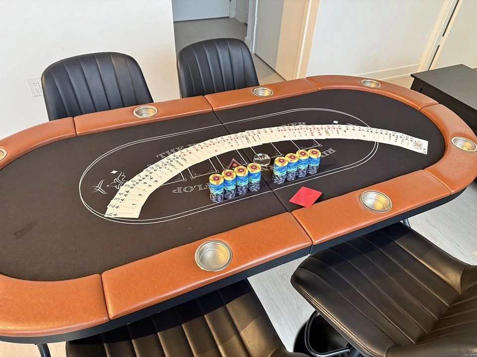 VEVOR 72" Foldable 8-Player Poker Table with Cup Holders