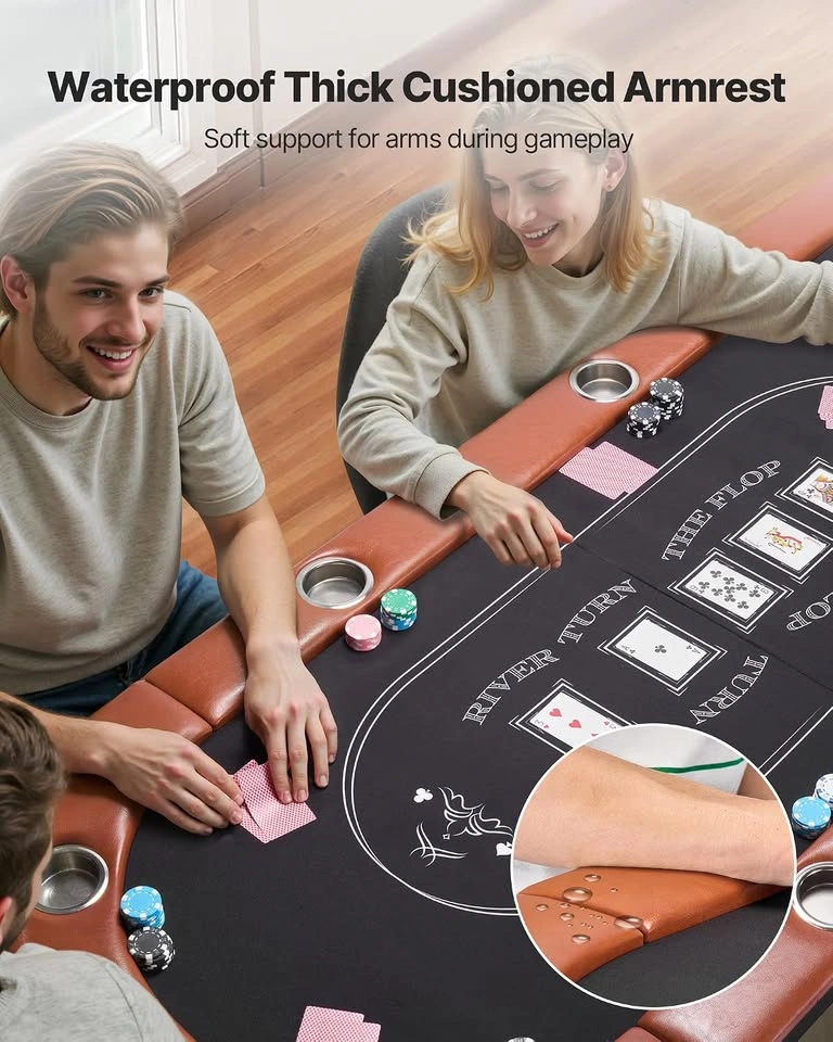 VEVOR 72" Foldable 8-Player Poker Table with Cup Holders - photo 5