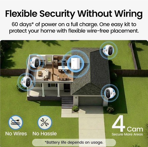 aosu 2K QHD Battery Security Cameras Wireless Outdoor System - photo 3