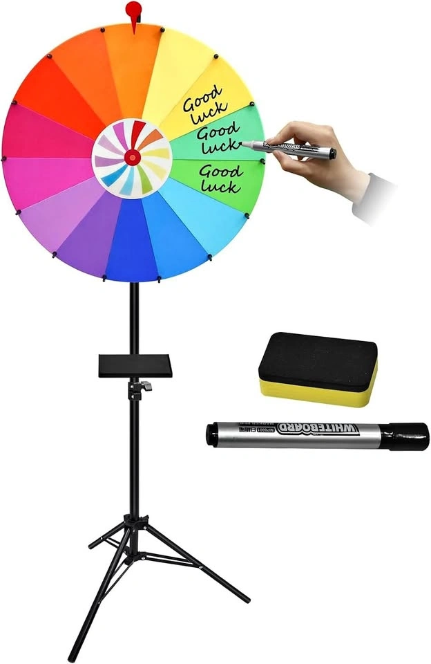 Brand New - 24-inch Prize Wheel, Adjustable Height Tripod