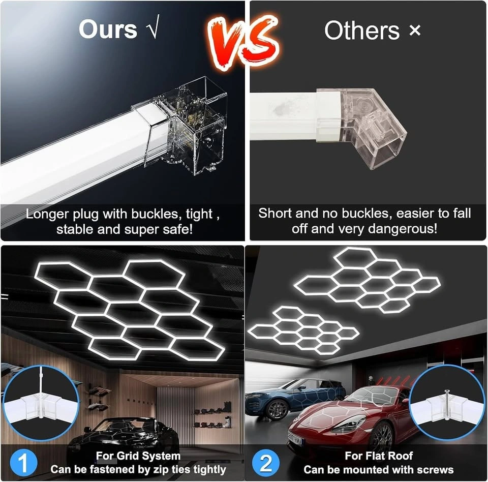 Brand New 5 Grid Hexagon Garage Lights, 25920LM - photo 3