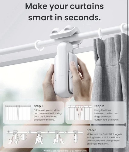 SwitchBot Curtain 3, Rod, Smart Curtain Opener, White - photo 4