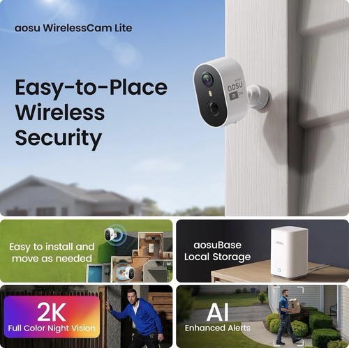aosu 2K QHD Battery Security Cameras Wireless Outdoor System - photo 2