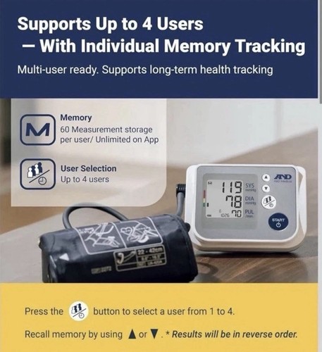A&D Medical UA-767FAM Blood Pressure Monitor, 4 Users - photo 2