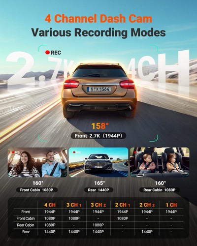 VanTrue Nexus Series 5S N5S 4-Channel Dash Cam - photo 2