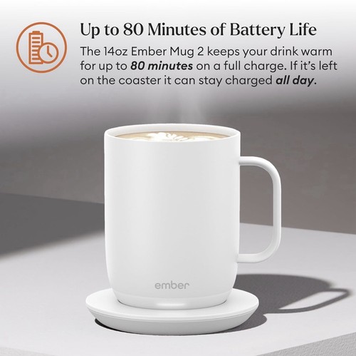 Ember Temperature Smart Mug 2 - 14 oz White - NEW SEALED - photo 3
