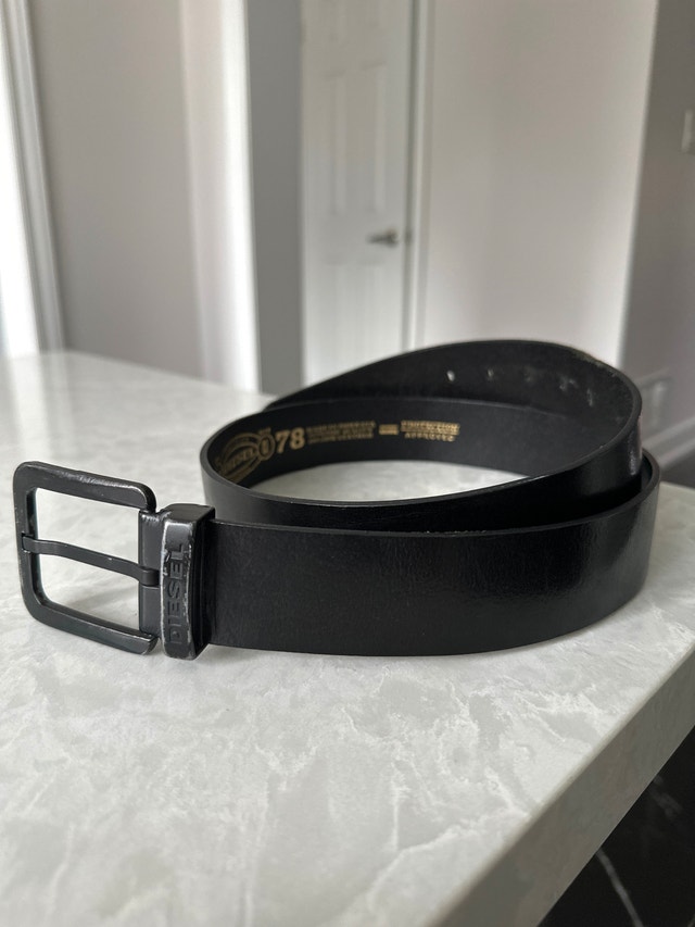 Diesel mens B-rublo Belt, black, size 95/38.