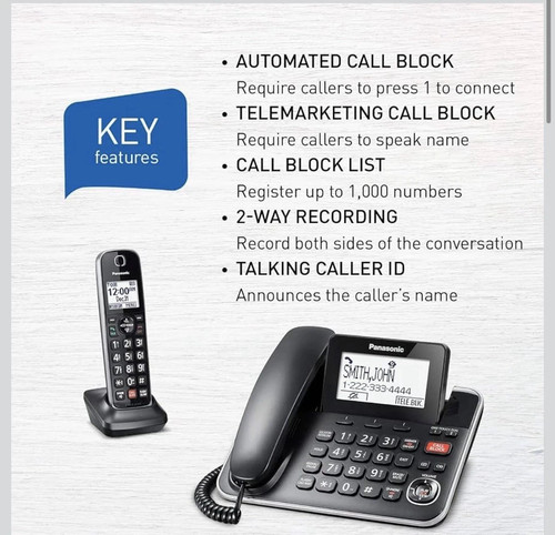 Panasonic KX-TGF870 2-in-1 Corded/Cordless Phone - photo 2