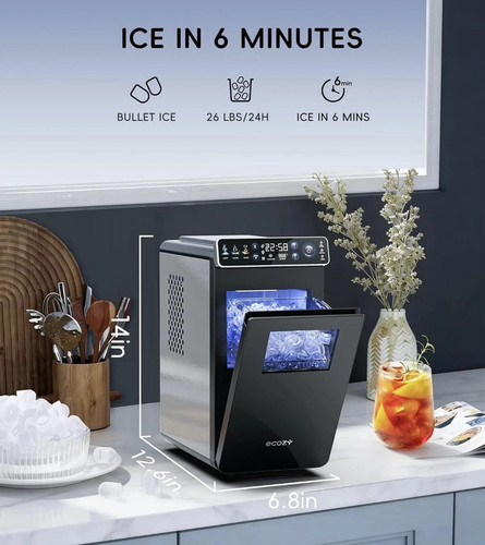 ecozy Countertop Ice Maker with Color Panel & Timer - photo 3