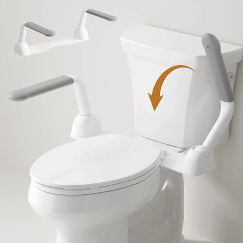 Heavy Duty Toilet Safety Rails for Seniors with Flip-Up Handle