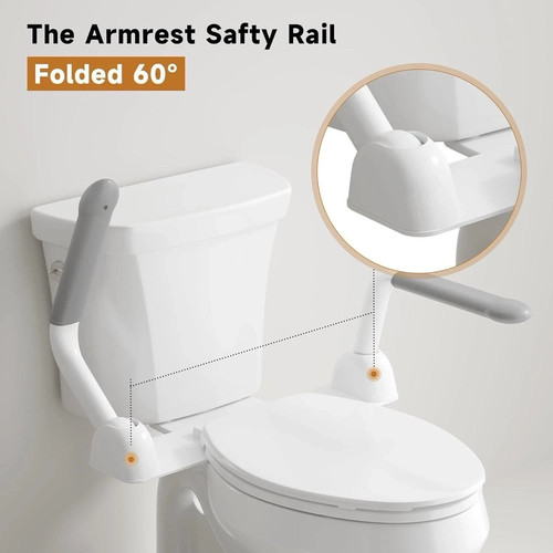 Heavy Duty Toilet Safety Rails for Seniors with Flip-Up Handle - photo 2