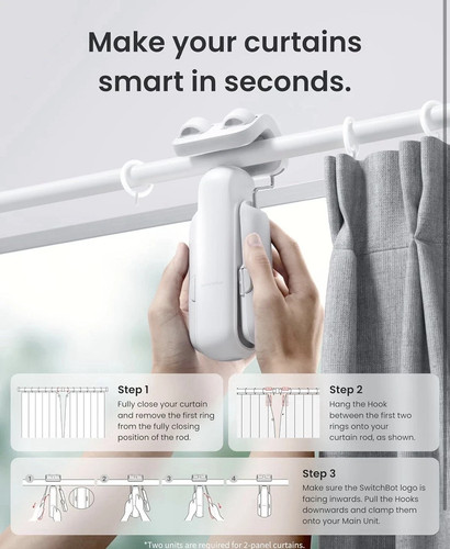 SwitchBot Curtain 3, Rod, Smart Curtain Automatic Opener - photo 2