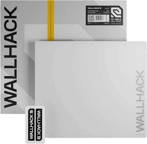 Wallhack SP-004A Glass Gaming Mouse Pad, Medium 15.4x17.7 in, Wh