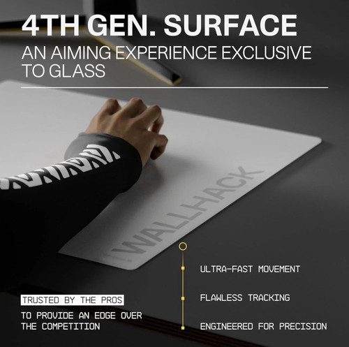 Wallhack SP-004A Glass Gaming Mouse Pad, Medium 15.4x17.7 in, Wh - photo 2